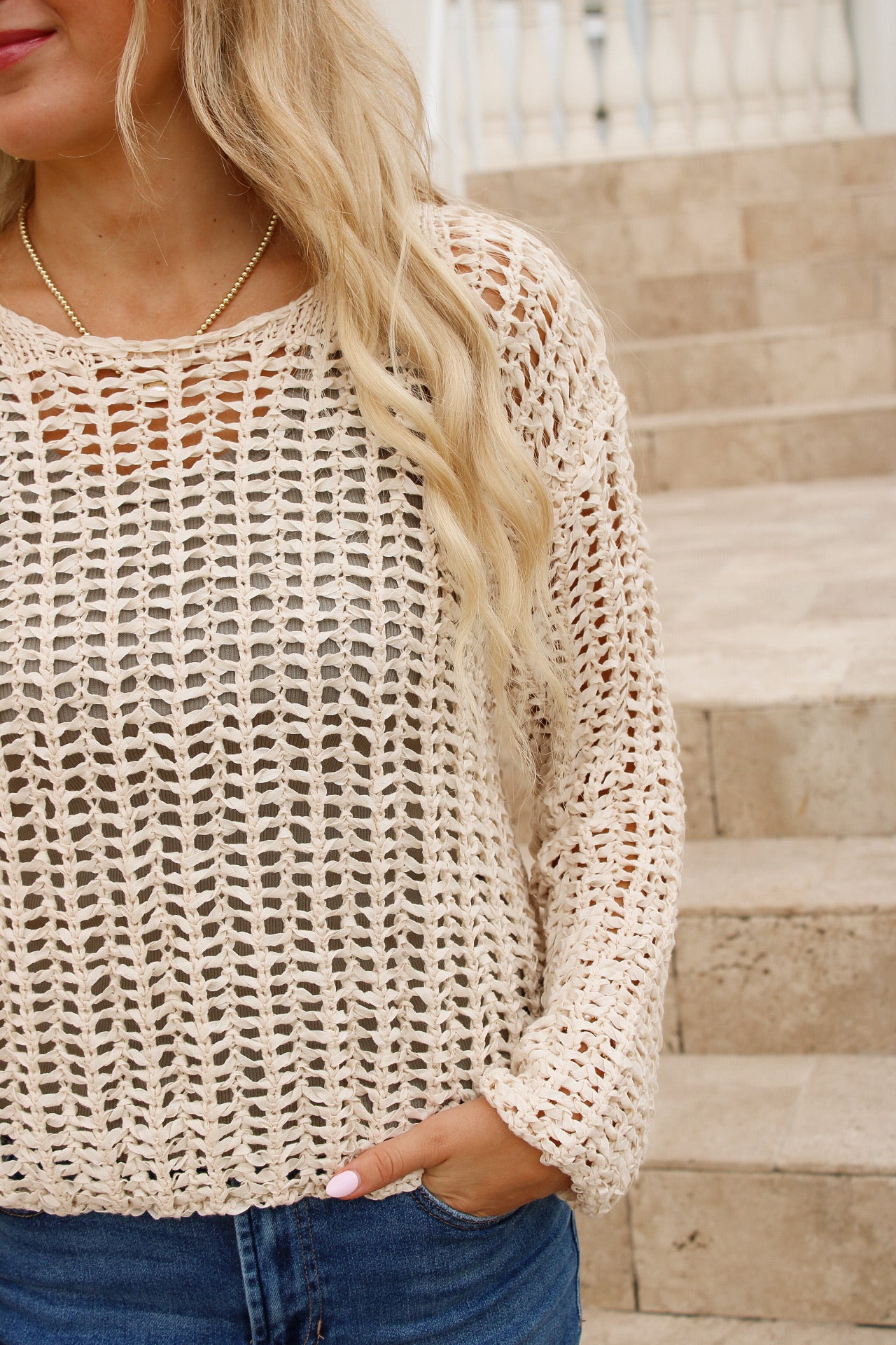 Dear John: Adela Sweater - Lt Beige