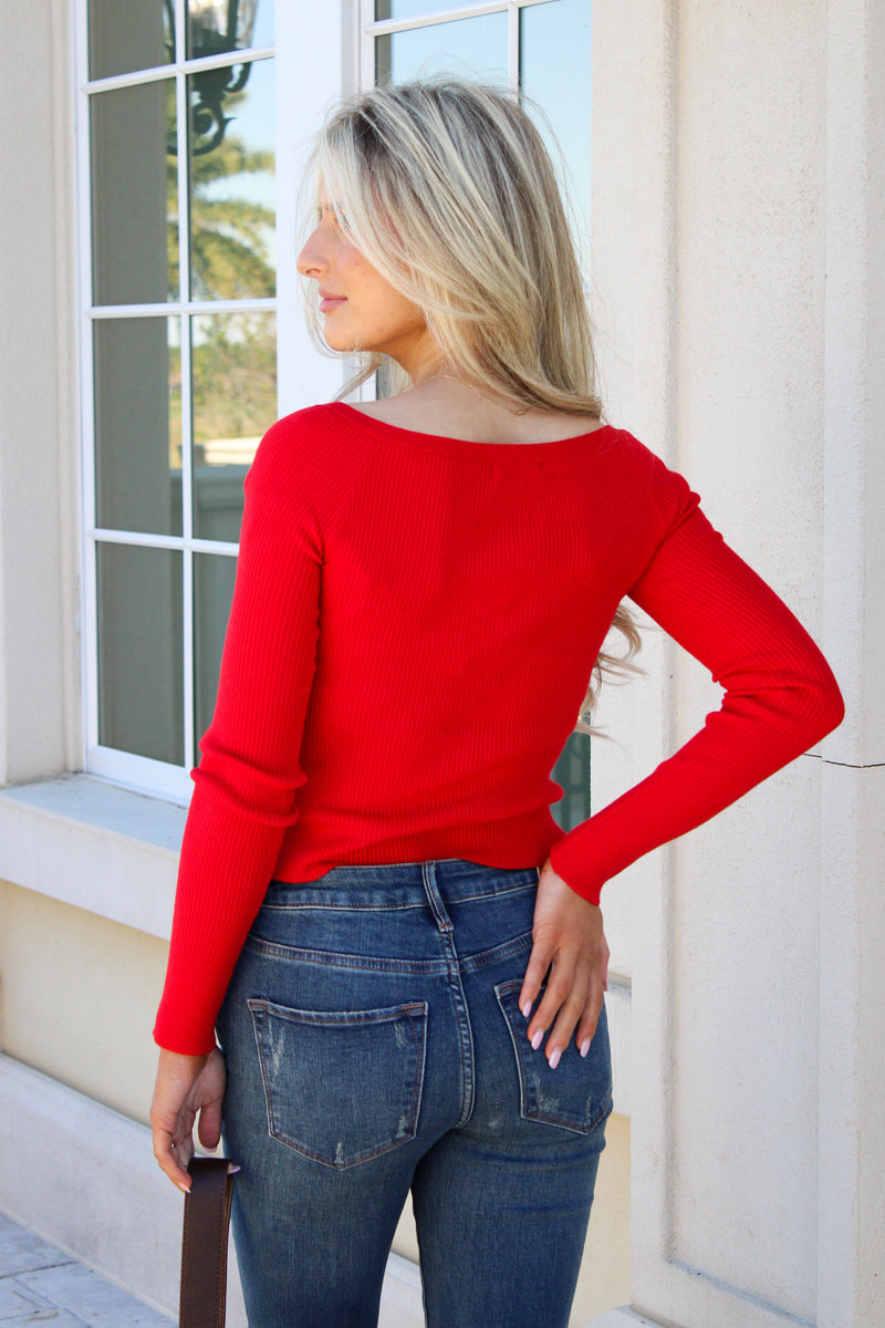 Z Supply: Jovy Sweater Top - Festive Red
