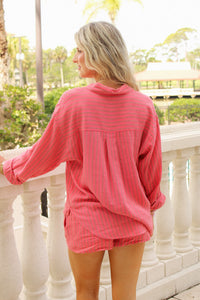 Z Supply: The Perfect Linen Stripe Button Up- Gelato