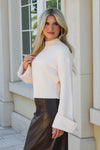Emilia Mock Neck Sweater - Cream