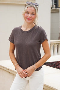 Z Supply: Junie Slub Tee Shirt - Cocoa Bean