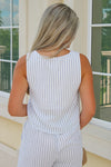 Daydreams Of You Pinstripe Crop Top - Ivory