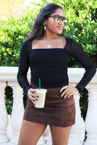 Living Free Square Neck Ruched Top - Black