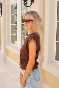 Z Supply: Camino Grommet Top - Dark Chocolate