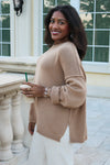 Roll With It Long Sleeve Sweater - Tan