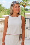 Day Trip Ready Linen Crop Top - Natural