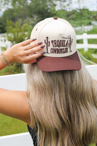 Tequilla Cowboy Embroidered Hat - Brown