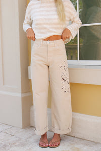 Z Supply: The Show Off High Rise Bowed Jeans - Soapstone