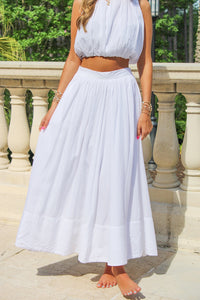 Summertime Days A Line Maxi Skirt - White