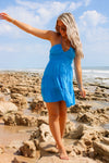 Casual Beach Parties Tiered Mini Dress - Azure
