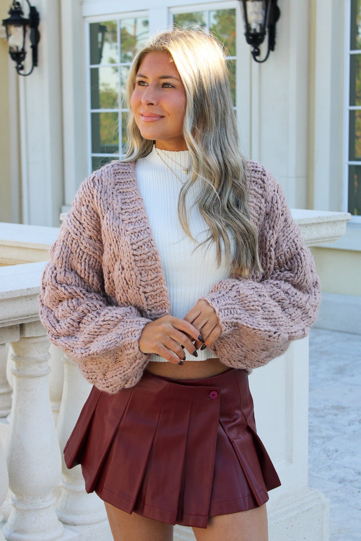 This & That Chunky Cardigan - Light Taupe