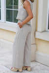Daydreams Of You Pinstripe Wide Leg Pants - Khaki