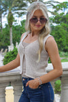 Friendly Gatherings Crochet Knit Vest - Natural