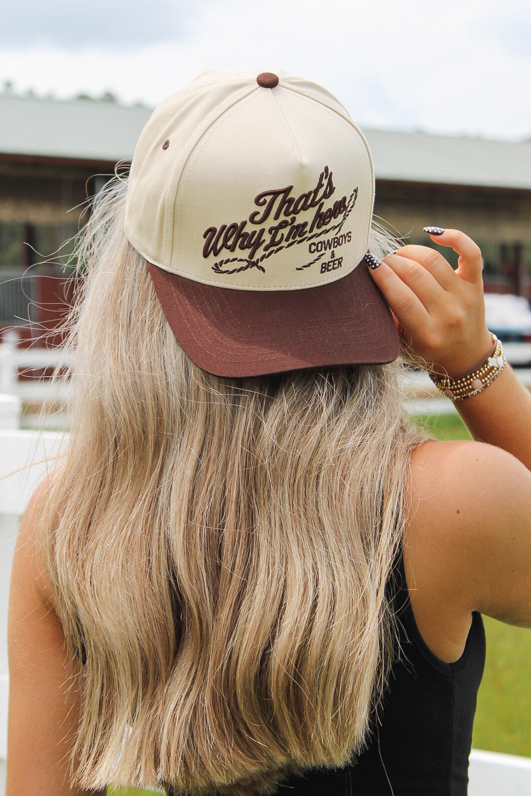 That's Why I'm Here Embroidered Trucker Hat