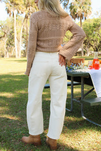 Marissa Slouchy Crop Barrel Leg Pants - Ivory