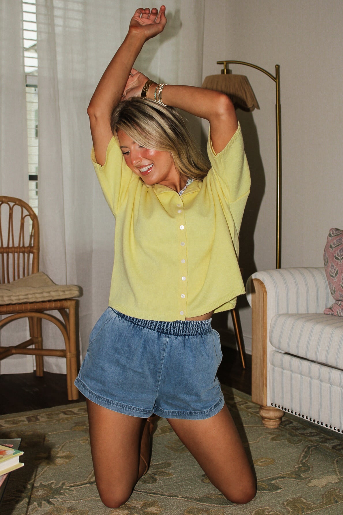 Delightful Spring Days Cardigan - Butter Yellow