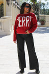MERRY Festive Holiday Sweater - Red