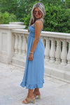 Sunkissed Summers Smocked Midi Dress - Denim