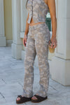 Hidden: Ryan Double Waistband Bootcut Jeans - Tan Camo