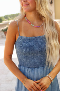 Z Supply: Bayside Chambray Midi Dress - Medium Chambray