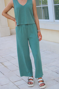 Z Supply: Scout Jersey Flare Pant - Hunter Green