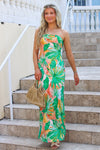 Paradise Dreams Strapless Maxi Dress - Papaya