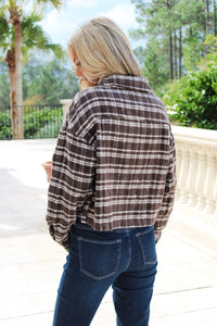 Cheerful Days Cropped Jacket - Brown