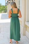 Find Your Passion Smocked Midi Dress - Moss Green