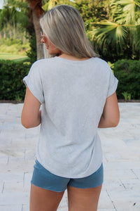 Feeling Easy Days Hacci Slub Top - Taupe Gray
