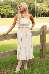 Sadie & Sage: Classic Beauty Midi Dress - Cream/Black