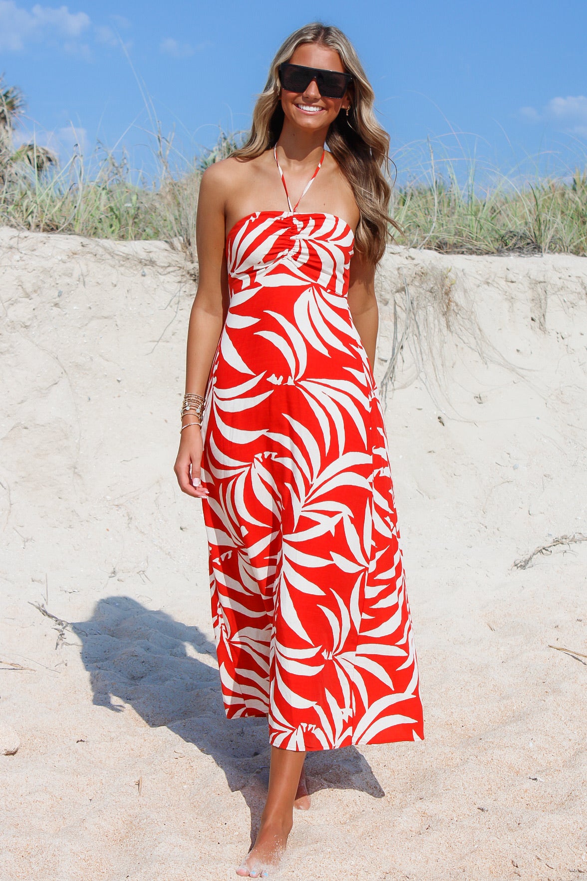 DRESS CODE INTERNATIONAL キャディーバッグ Z Supply: Elodi Vacances Midi Dress - Cabana Red – Makk Fashions