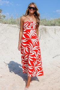 Z Supply: Elodi Vacances Midi Dress - Cabana Red