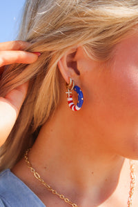American Flag  Hoop Earring