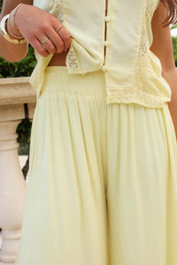Delicate Intentions Wide Leg Pants - Yellow