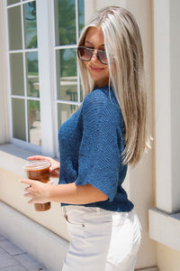 A Simple Touch Dolman Sleeve Sweater - Teal