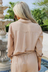 Sandy Beach Trips Button Down Top - Sand