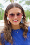Happy 4th Of July Pom Pom Earrings