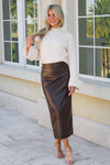Follow My Lead High Waisted Maxi Skirt - Chocolate