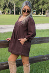 Saddle Ridge Puff Sleeve Romper - Brown