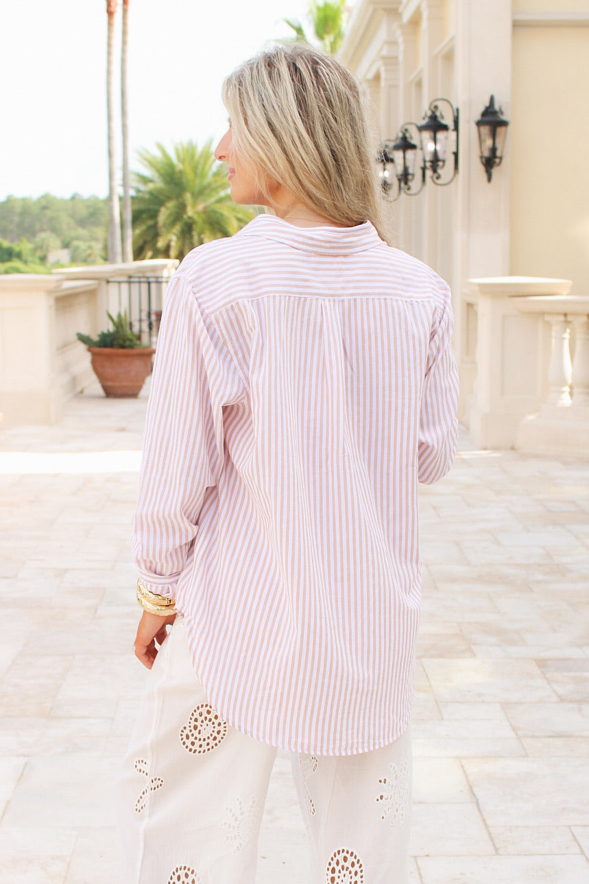 Dear John: Lolita Top - Taupe Stripe
