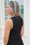 Nashville Nights Tie Front Sleeveless Top - Black