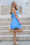 Good Times And Sunshine Tie Back Dress - Sky Blue