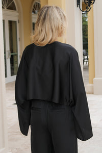 Unspoken Elegance Crop Top - Black