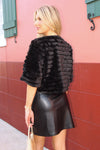 Radiant Nights Fur Cropped Jacket - Black
