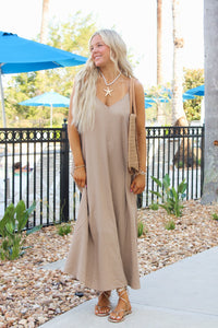 Z Supply: Sandcomber Midi Dress - Taro