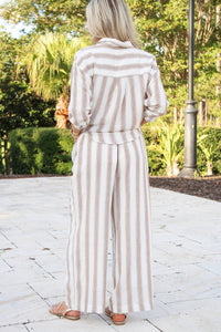 Z Supply: The Perfect Stripe Pant - Light Toffee