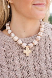 Keeping The Faith Beaded Necklace - Natural