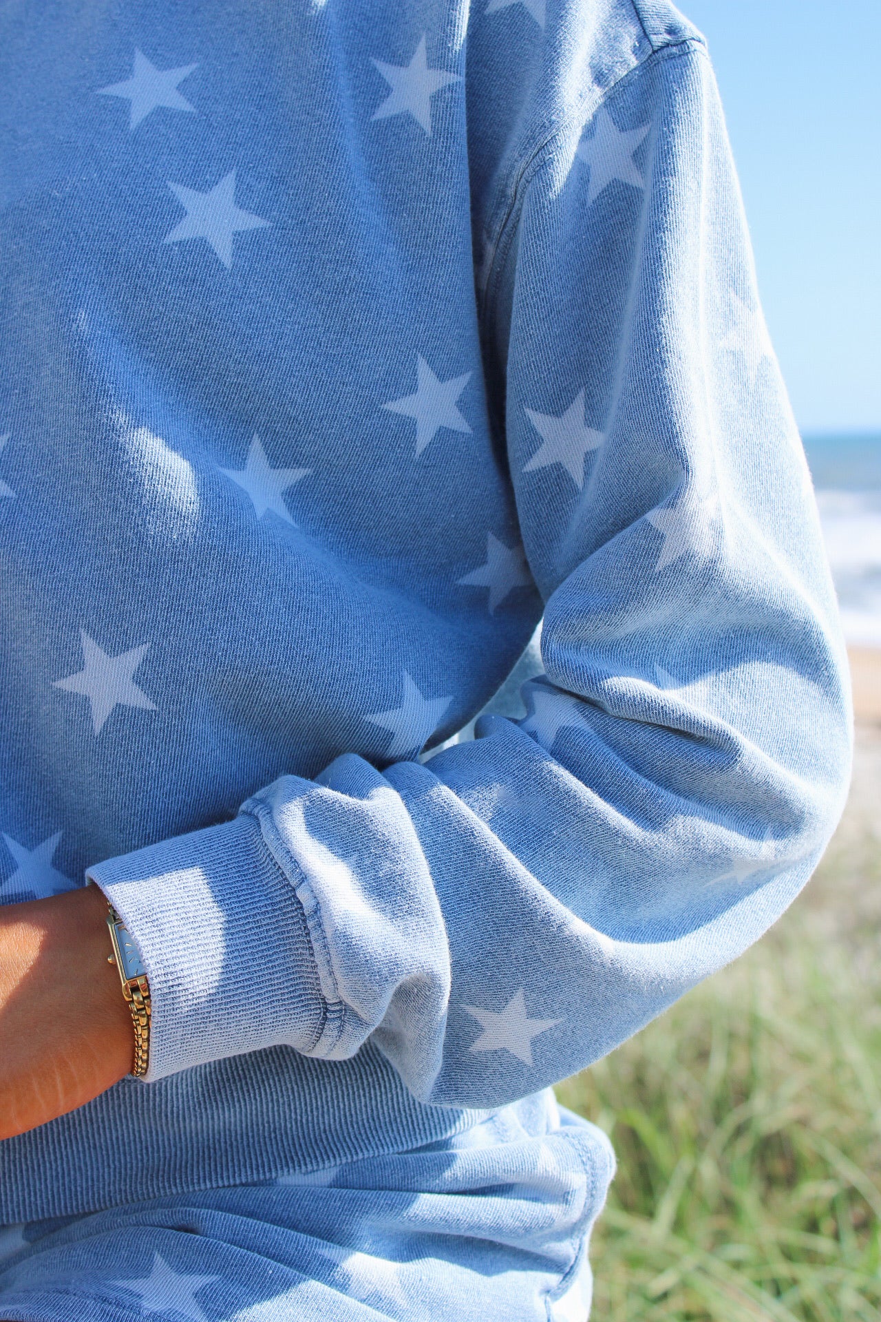 Z Supply: Written Stars Sweatshirt - Ocean Air Indigo