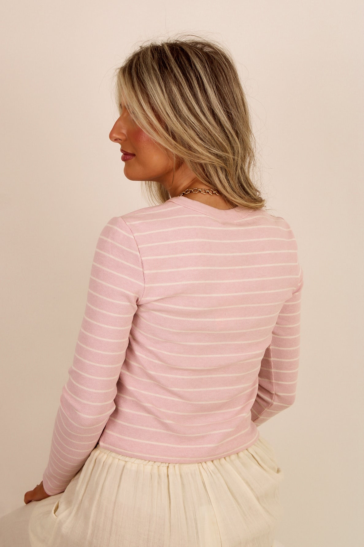 Z Supply: Ferris Henley Striped Top - Washed Pink