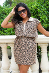 Wild & Fierce Leopard Print Mini Dress - Taupe